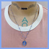 kitty frame blue chain necklace