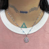 pastel bead chain pink pendant necklace