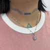 pastel bead chain pink pendant necklace