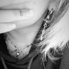space star drop hoop earrings