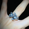 Silver cat stainless steel ring