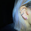 Deep pink Heart rhinestone stud piercing