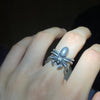 stainless steel silver spider ring