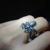 stainless steel silver spider ring
