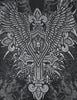 Embroidery owl zip up hoodie black mineral