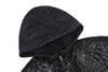 Embroidery owl zip up hoodie black mineral