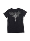 Embroidery rose stick short sleeve black mineral