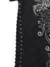 Embroidery rose stick short sleeve black mineral