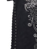 Embroidery rose stick short sleeve black mineral