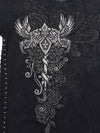 Embroidery rose stick short sleeve black mineral