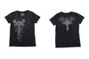 Embroidery rose stick short sleeve black mineral
