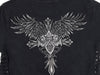 Embroidery rose stick short sleeve black mineral