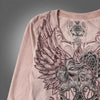 Ribbon skull long sleeve vintage pink