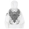 Embroidery owl zip up hoodie white