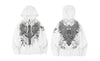 Embroidery owl zip up hoodie white