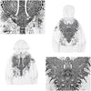 Embroidery owl zip up hoodie white