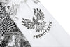 Embroidery owl zip up hoodie white