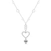 Triple heart drop silver necklace