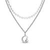 Moon cat star chain double necklace