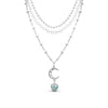 Sparkle star moon drop triple necklace