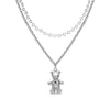 Teddy bear star chain double necklace