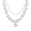 Fancy chain crystal butterfly double necklace