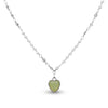 Green heart crystal pearl chain necklace