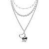 Tooth heart triple necklace