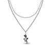 Rose ball chain double necklace
