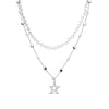 Star pearl double necklace