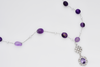 Deep purple drop amethyst gemstone necklace