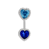 Blue double heart piercing