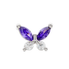 Purple crystal butterfly piercing