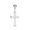 Classic silver mid cross piercing