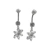 Flower rhinestone earrings and piercings