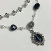Black tourmaline and cupid heart necklace and earrings set