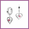 Valentines heart double cubic hoop earrings