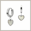 White classic heart hoop earrings