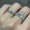 Clear star sterling silver chrome ring