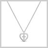 Sterling silver heart cross necklace