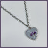 Floral glitter heart chain necklace
