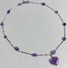 Purple heart stone amethyst gemstone necklace