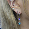 Holographic double purple earrings