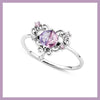 Fancy purple and pink heart ring