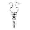 Skeleton hanging double hoop piercing and earring