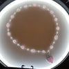 Baby pink heart cubic necklace