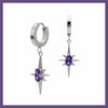 Purple bling hoop earrings