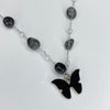 Butterfly black tourmaline gemstone necklace