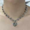 Rope chain heart thorn necklace