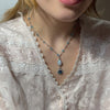 Deep blue double bead necklace